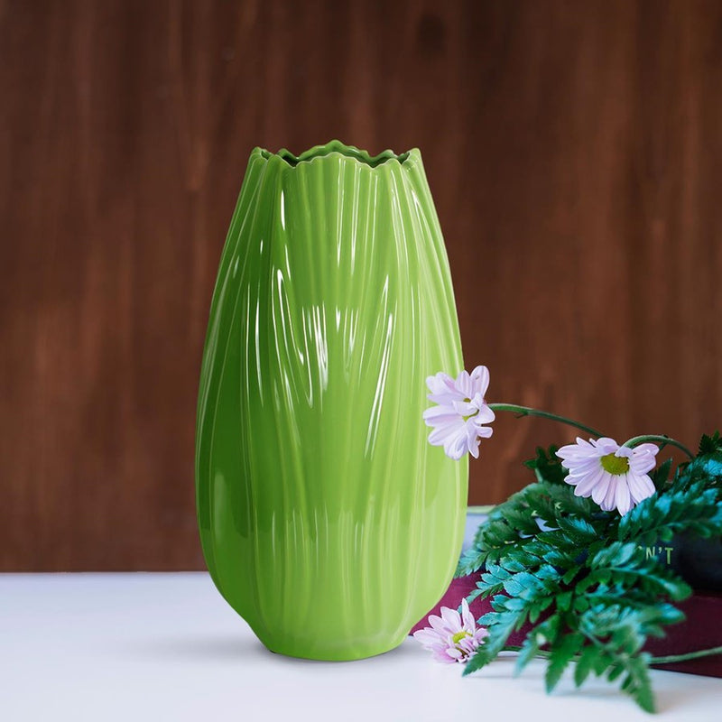 Howard Elliott Field Green Tall Ceramic Vase
