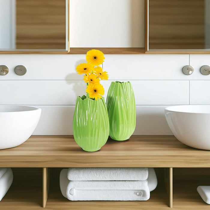 Howard Elliott Field Green Tall Ceramic Vase