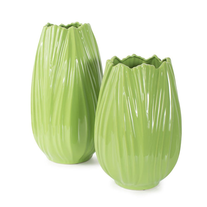 Howard Elliott Field Green Short Ceramic Vase