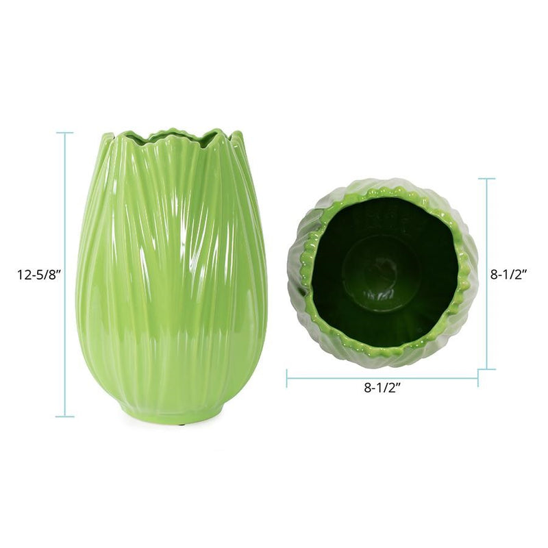 Howard Elliott Field Green Short Ceramic Vase