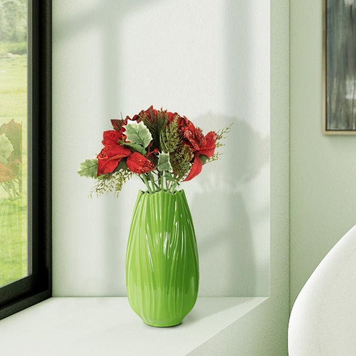 Howard Elliott Field Green Short Ceramic Vase