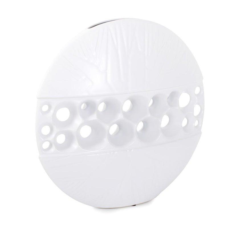 Howard Elliott White Side of Moon Vase