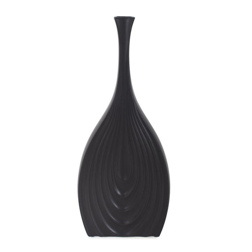 Howard Elliott Black Onion Tapered Tall Vase - 34276