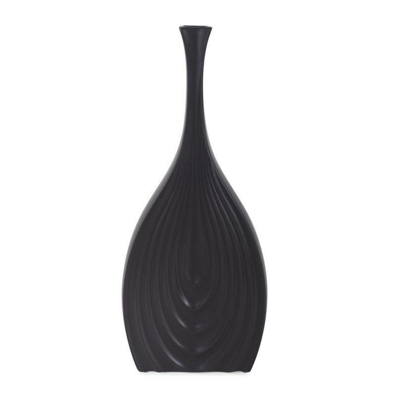 Howard Elliott Black Onion Tapered Tall Vase
