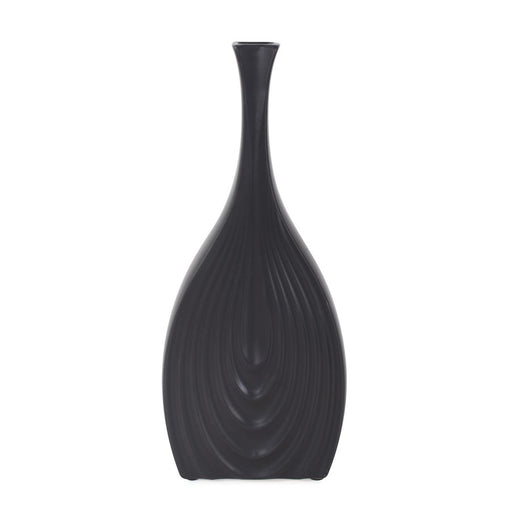 Howard Elliott Black Onion Tapered Short Vase - 34277