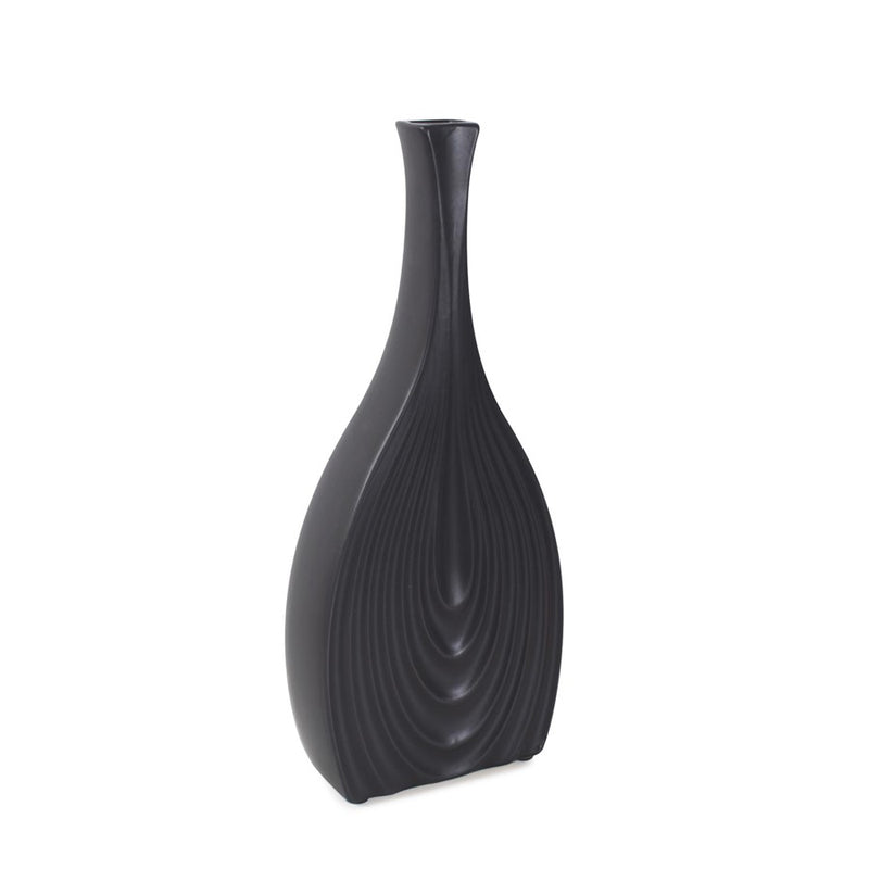 Howard Elliott Black Onion Tapered Short Vase