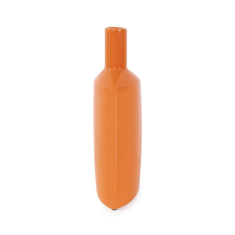 Howard Elliott Orange Valencia Askewed Tall Bottle Vase