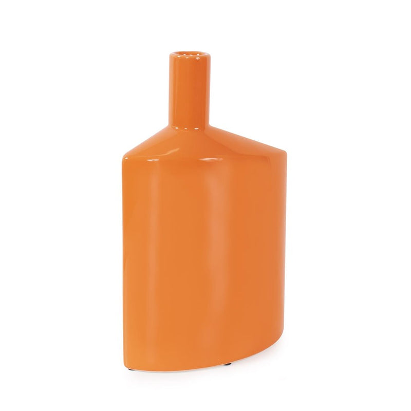 Howard Elliott Orange Valencia Askewed Tall Bottle Vase