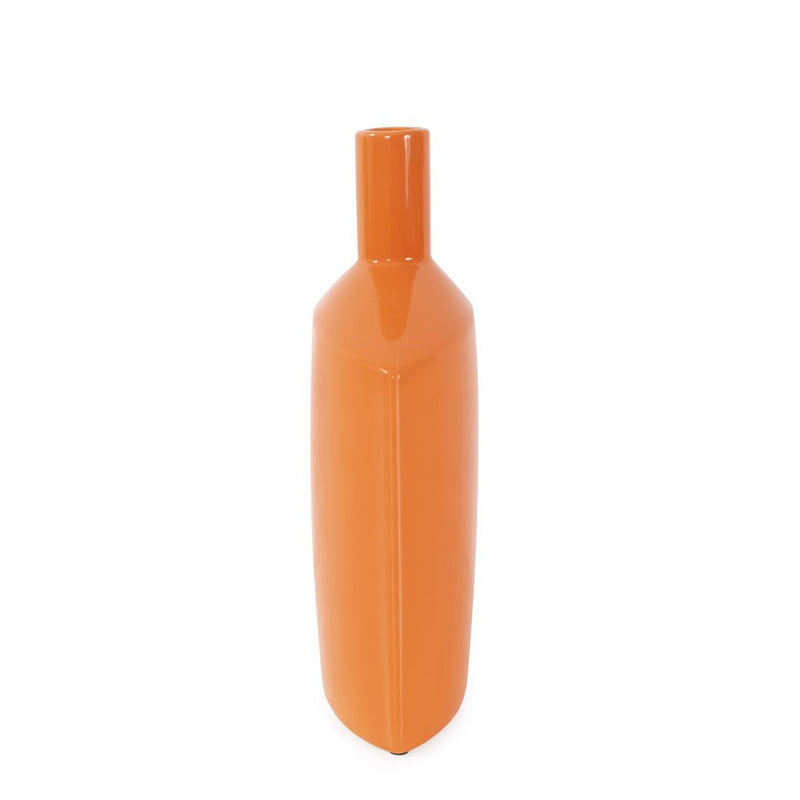 Howard Elliott Orange Valencia Askewed Tall Bottle Vase
