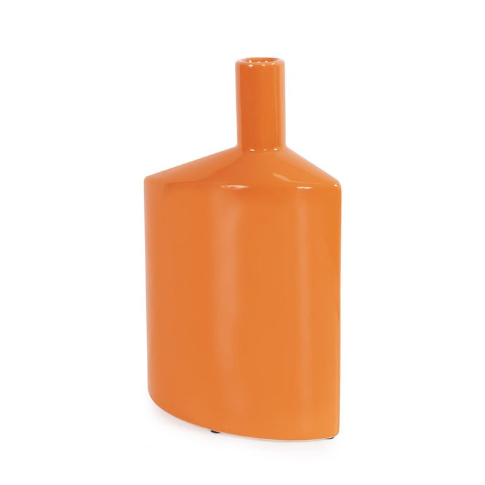 Howard Elliott Orange Valencia Askewed Tall Bottle Vase