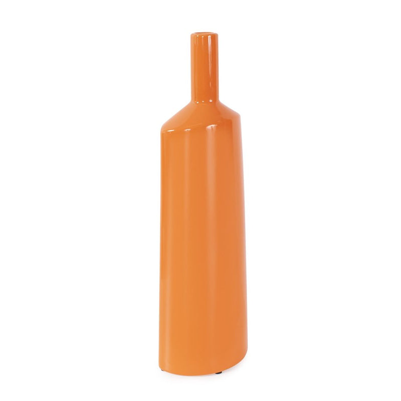 Howard Elliott Orange Valencia Askewed Short Bottle Vase