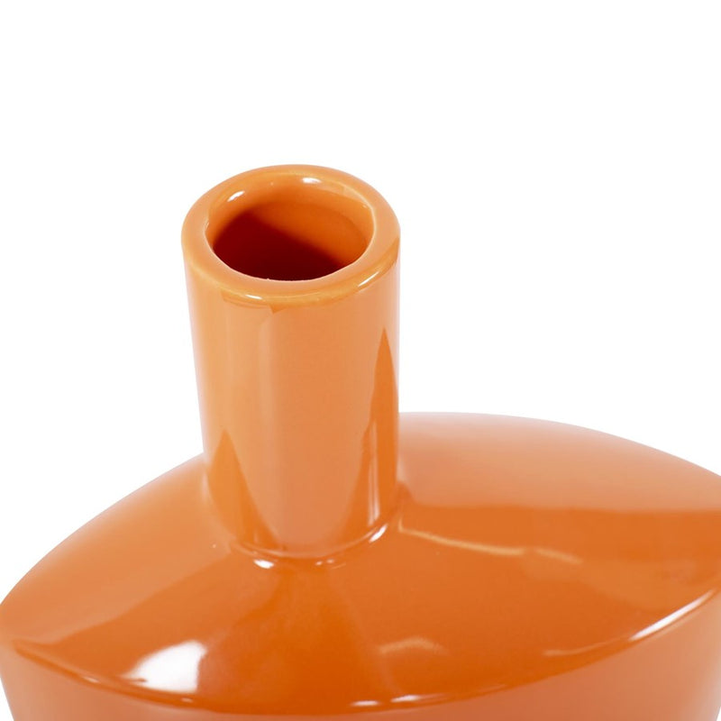 Howard Elliott Orange Valencia Askewed Short Bottle Vase