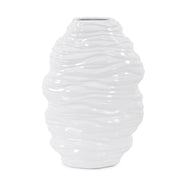 Howard Elliott Ebb Vase, Glossy White- Tall, Glossy White - 34982