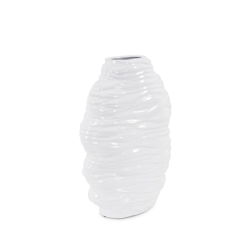 Howard Elliott Ebb Vase, Glossy White- Tall, Glossy White