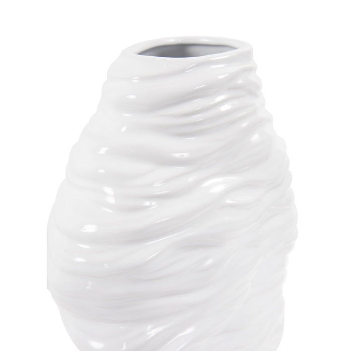 Howard Elliott Ebb Vase, Glossy White- Tall, Glossy White