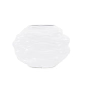 Howard Elliott Ebb Vase, Glossy White- Short, Glossy White - 34983