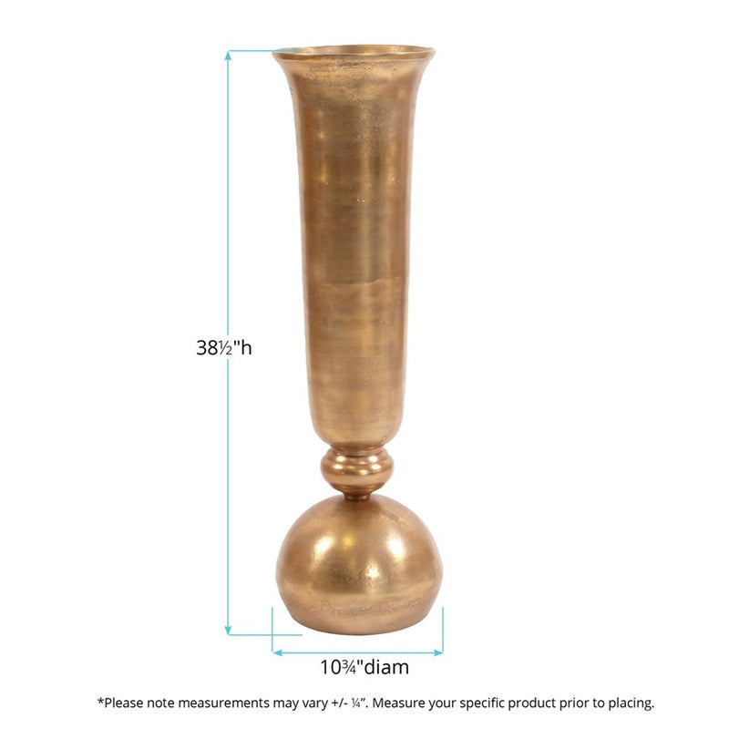 Howard Elliott Gold Oversized Trumpet Vase, Gold
