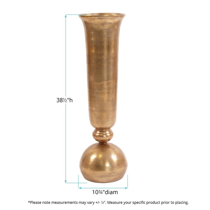 Howard Elliott Gold Oversized Trumpet Vase, Gold