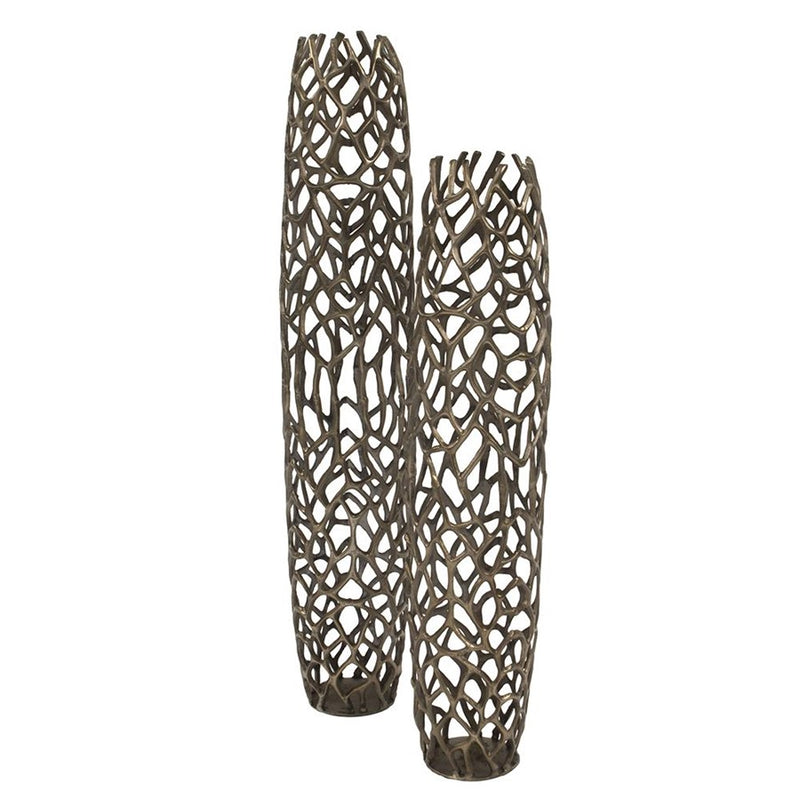 Howard Elliott Bronze Aluminum Branch Vase/Oversized, Bronze