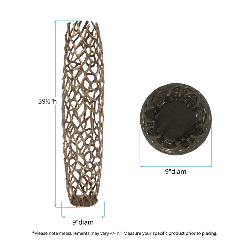 Howard Elliott Bronze Aluminum Branch Vase/Oversized, Bronze