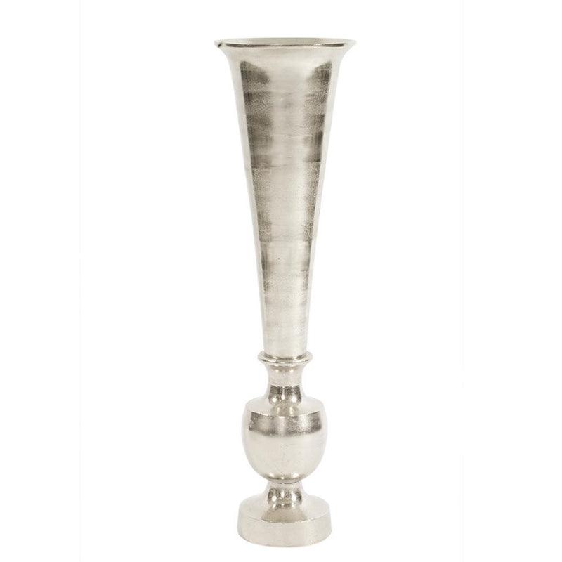 Howard Elliott Oversized Flared Silver Aluminum Vase/Large, Silver - 35099