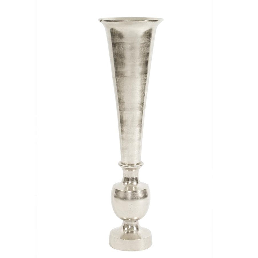 Howard Elliott Oversized Flared Silver Aluminum Vase/Large, Silver - 35099