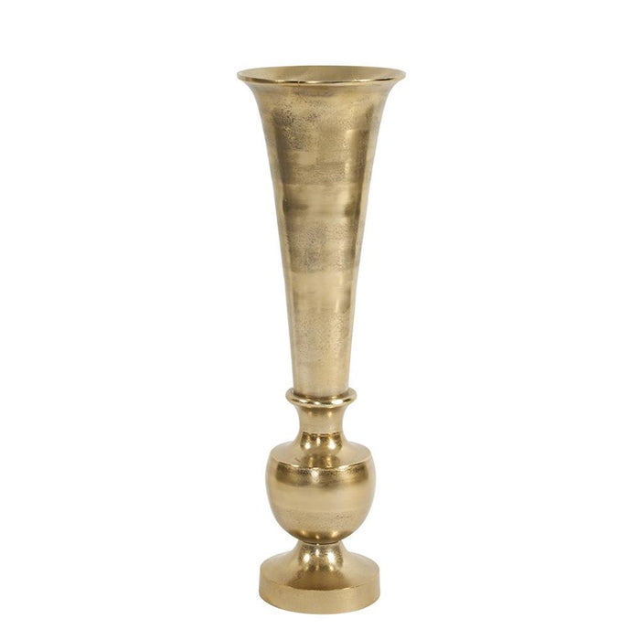 Howard Elliott Oversized Flared Gold Aluminum Vase/Small, Gold - 35100
