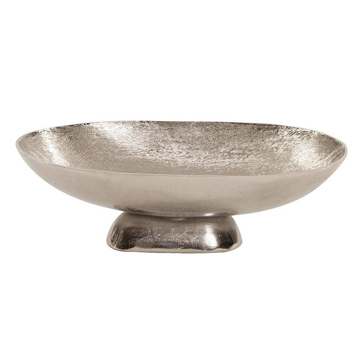 Howard Elliott Textured Footed Bowl, Bright Silver/Large, Silver - 35120