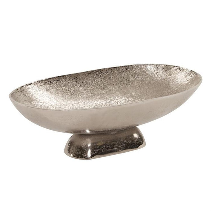 Howard Elliott Textured Footed Bowl, Bright Silver/Large, Silver