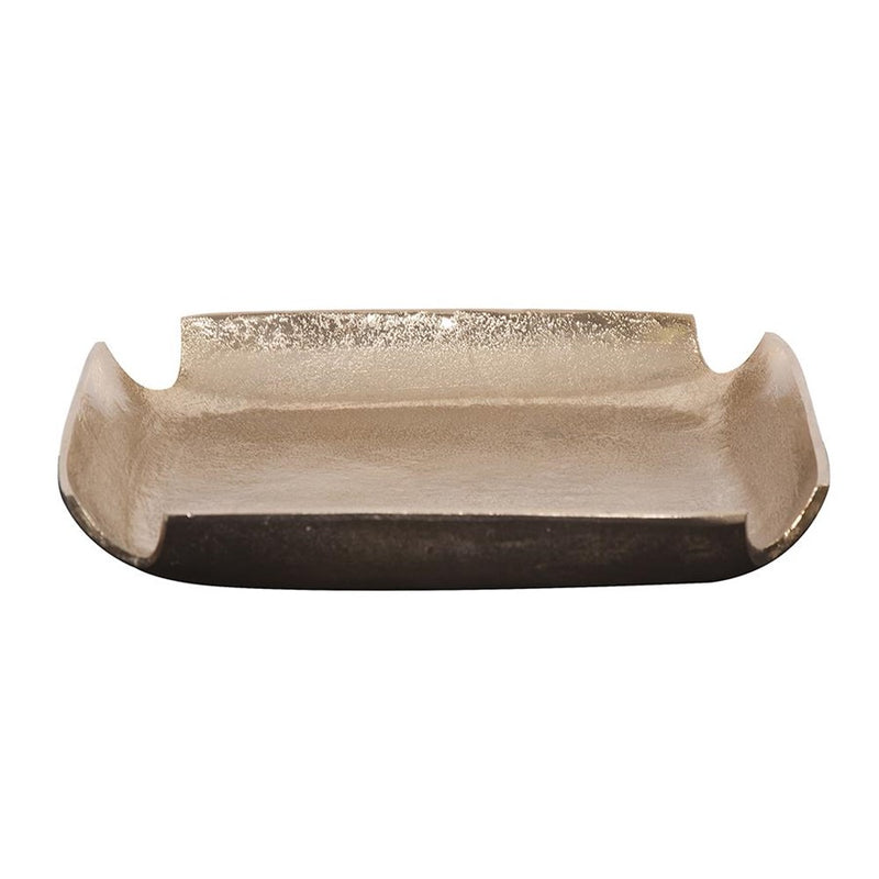 Howard Elliott Raw Gold Aluminum Tray with Notched Corners, Gold - 35135