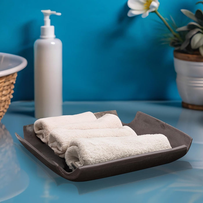 Howard Elliott Graphite Aluminum Tray with Notched Corners, Graphite