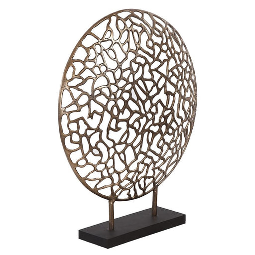 Howard Elliott Bronze Aluminum Branch Disk Sculpture, Bronze