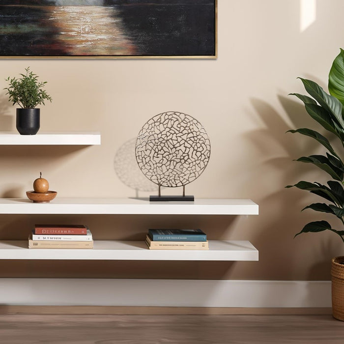 Howard Elliott Bronze Aluminum Branch Disk Sculpture, Bronze