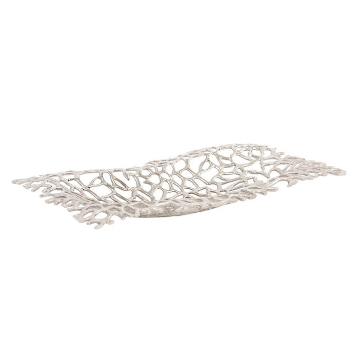 Howard Elliott Silver Aluminum Branch Tray, Silver