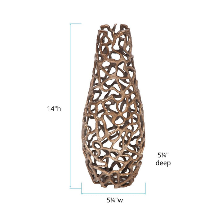Howard Elliott Bronze Aluminum Branch Vase/Small, Bronze
