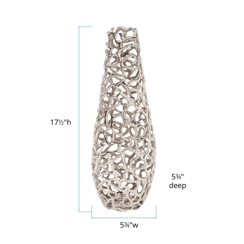 Howard Elliott Silver Aluminum Branch Vase/Large, Silver
