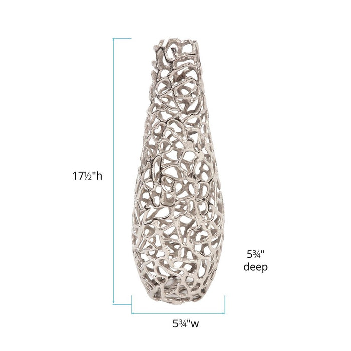 Howard Elliott Silver Aluminum Branch Vase/Large, Silver
