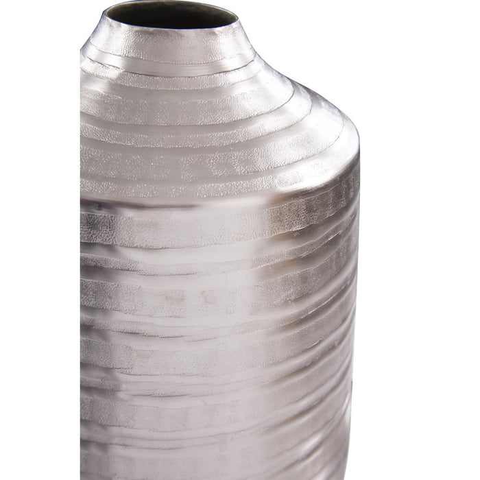 Howard Elliott Chiseled Silver Cylinder Vase/Large, Champagne