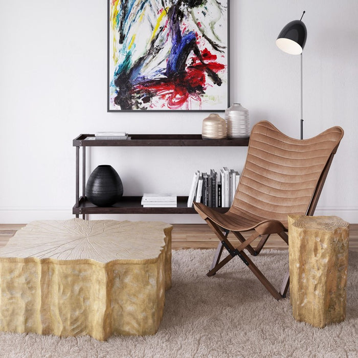 Howard Elliott Chiseled Silver Cylinder Vase/Large, Champagne