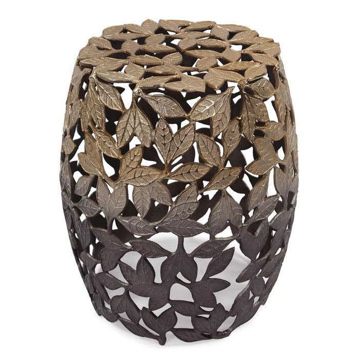 Howard Elliott Olive Leaf Side Table/Stool, Bronze