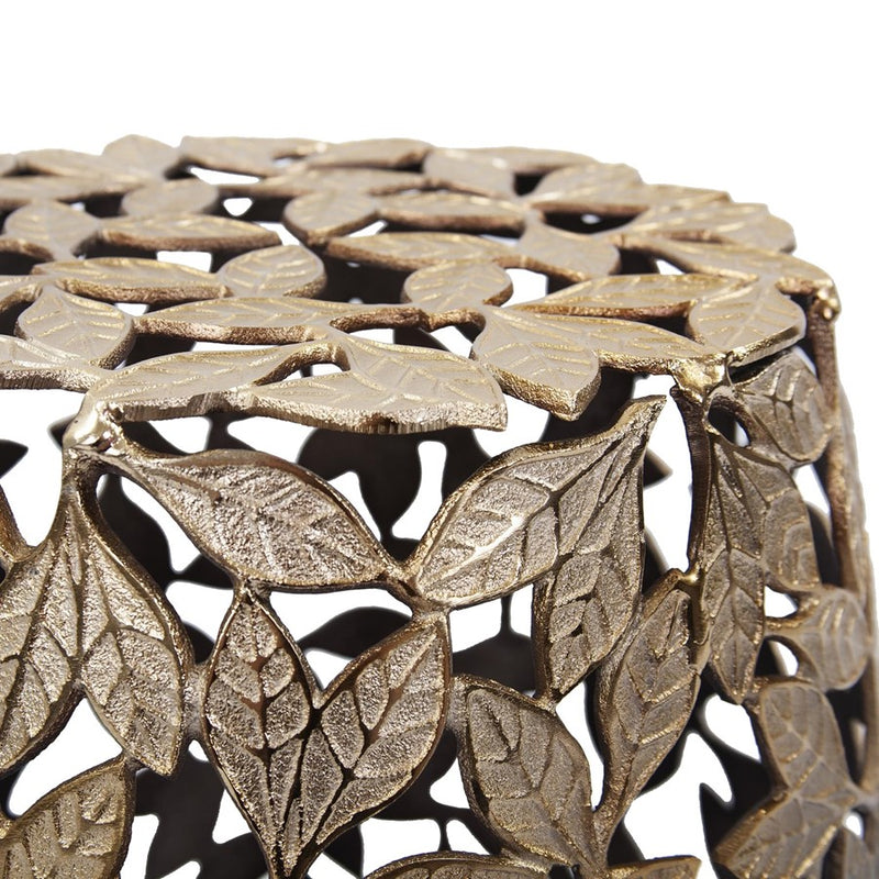 Howard Elliott Olive Leaf Side Table/Stool, Bronze