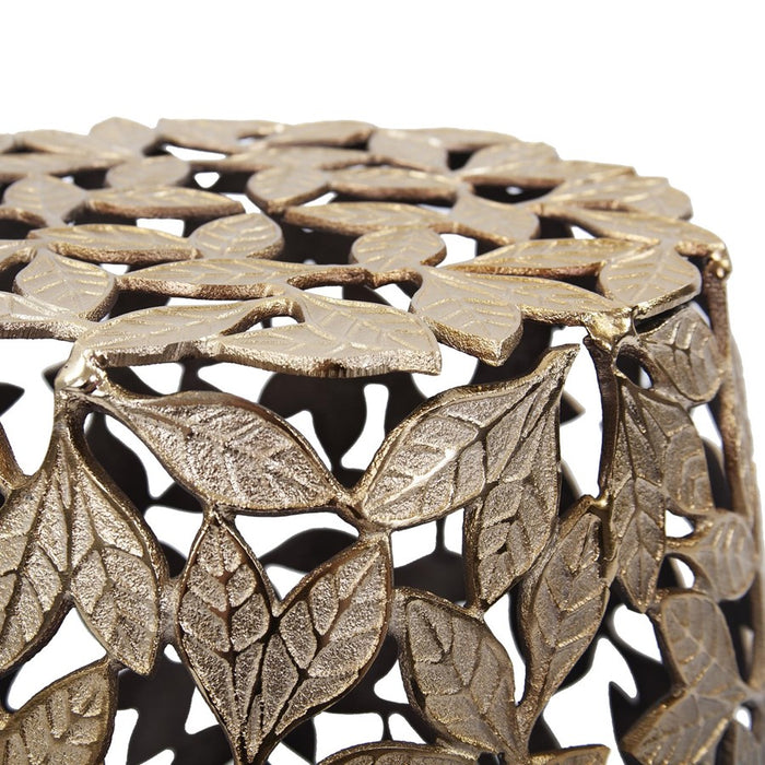 Howard Elliott Olive Leaf Side Table/Stool, Bronze
