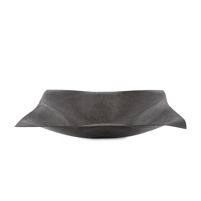 Howard Elliott Etched Crossways Wavy Edged Bowl/Small, Graphite - 35313
