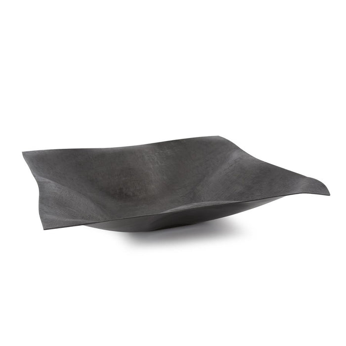 Howard Elliott Etched Crossways Wavy Edged Bowl/Small, Graphite