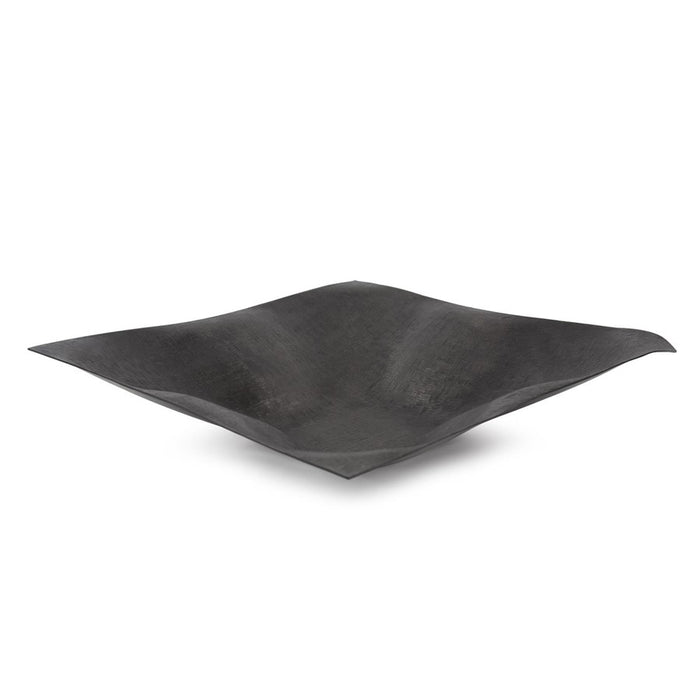 Howard Elliott Etched Crossways Wavy Edged Bowl/Small, Graphite