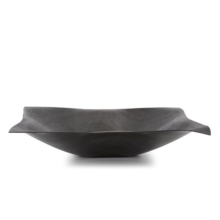 Howard Elliott Etched Crossways Wavy Edged Bowl/Small, Graphite