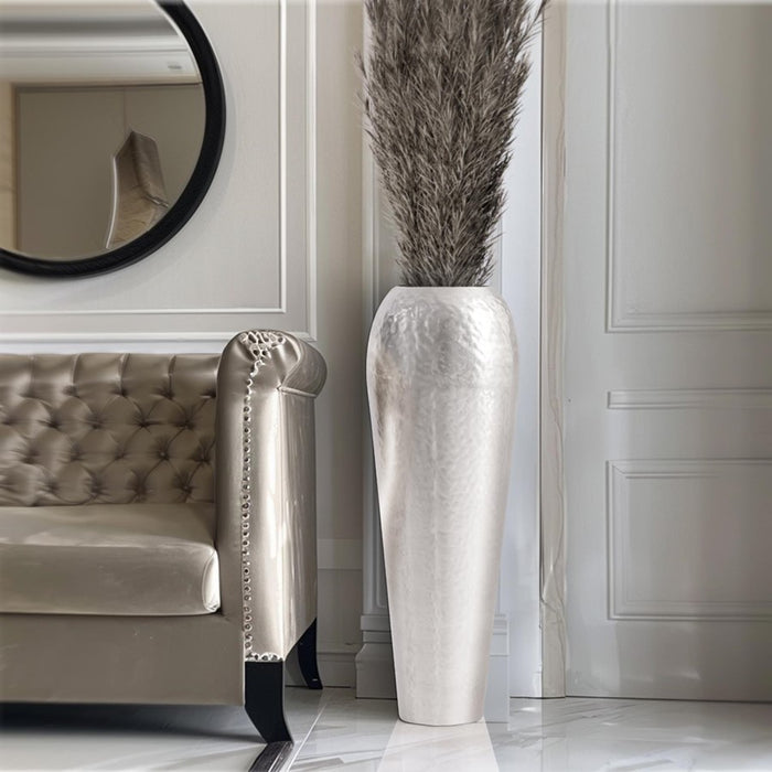 Howard Elliott Espen Tall Classic Vase/Large, Bright Silver