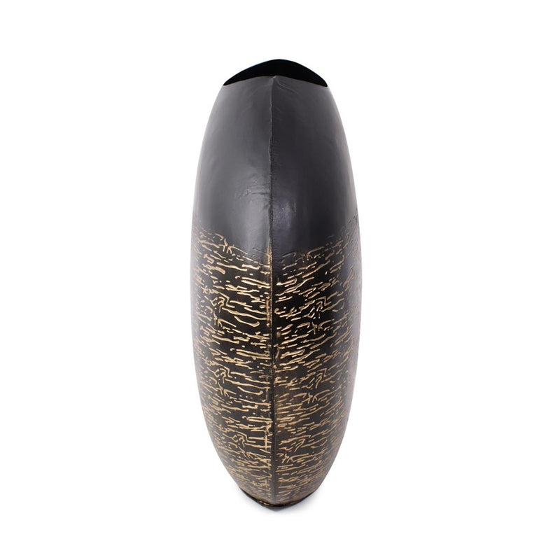 Howard Elliott Golden Thread Large Disc Vase, Black/Gold