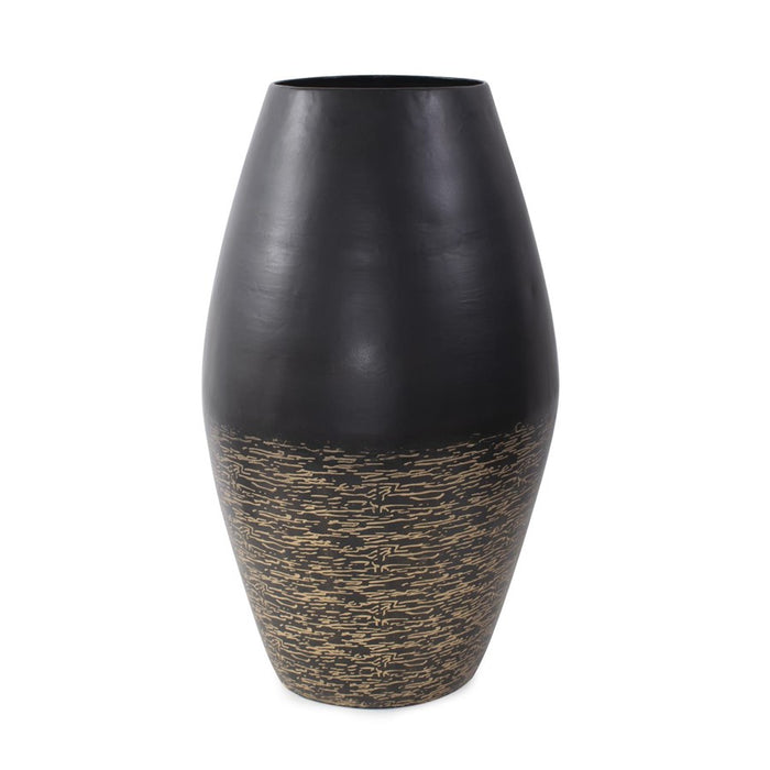 Howard Elliott Golden Thread Large Cask Vase, Black/Gold - 35344