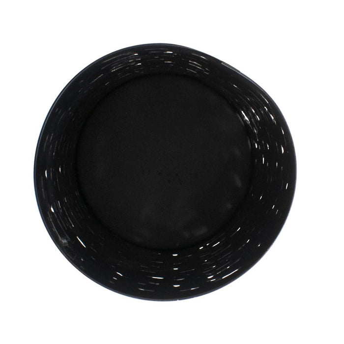 Howard Elliott Golden Thread 4" Cylindrical Candle Holder, Black/Gold